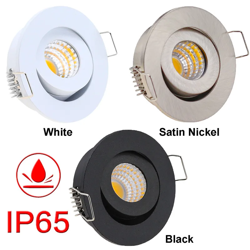 JOYINLED 1/10 Stück 3W IP65 Wasserdichte LED-Deckenleuchte Einbau-LED-Downlight Dimmbar AC90-260V DC12V Runde/Quadratische LED-Spotleuchte