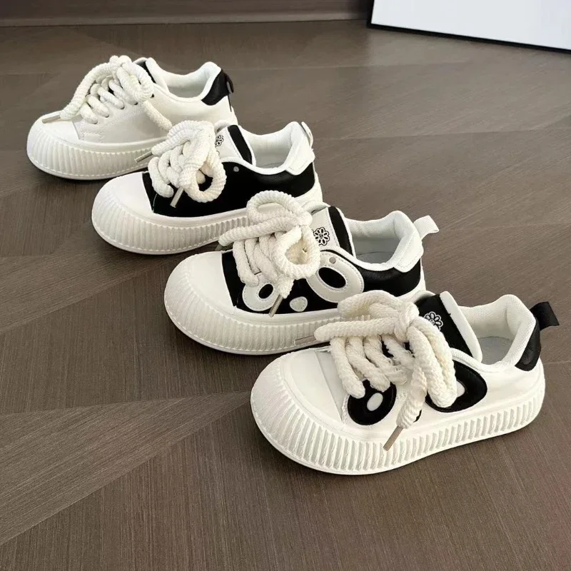 Tenis Frauen Sportschuhe neue Plattform Freizeit schuh Mode schwarz weiß Skateboard Schuhe Trend Tennis schuh alle passen Sports chuh