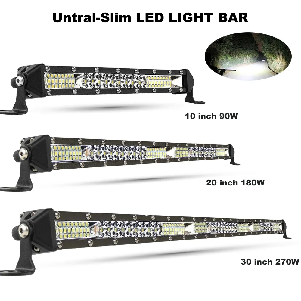 Slim Spot Flood LED Bar Off Road 12V 24V LED Lichtleiste/Arbeitslicht für Auto 4x4 LKW ATV SUV Boot Lada Barra LED-Lichtleiste