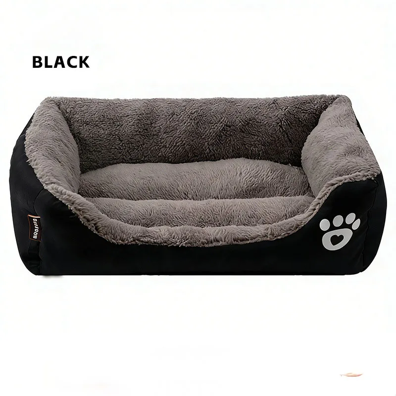 Haustierbett für Hunde und Katzen, quadratisches warmes Haustier‑Sofabett, Oxford‑Stoff & weiches Fleece, kratzfest, wasserdichter Boden, dicke volle Füllung, weich gemütlich, ganzjährig nutzbares Haustier‑Schlafbett