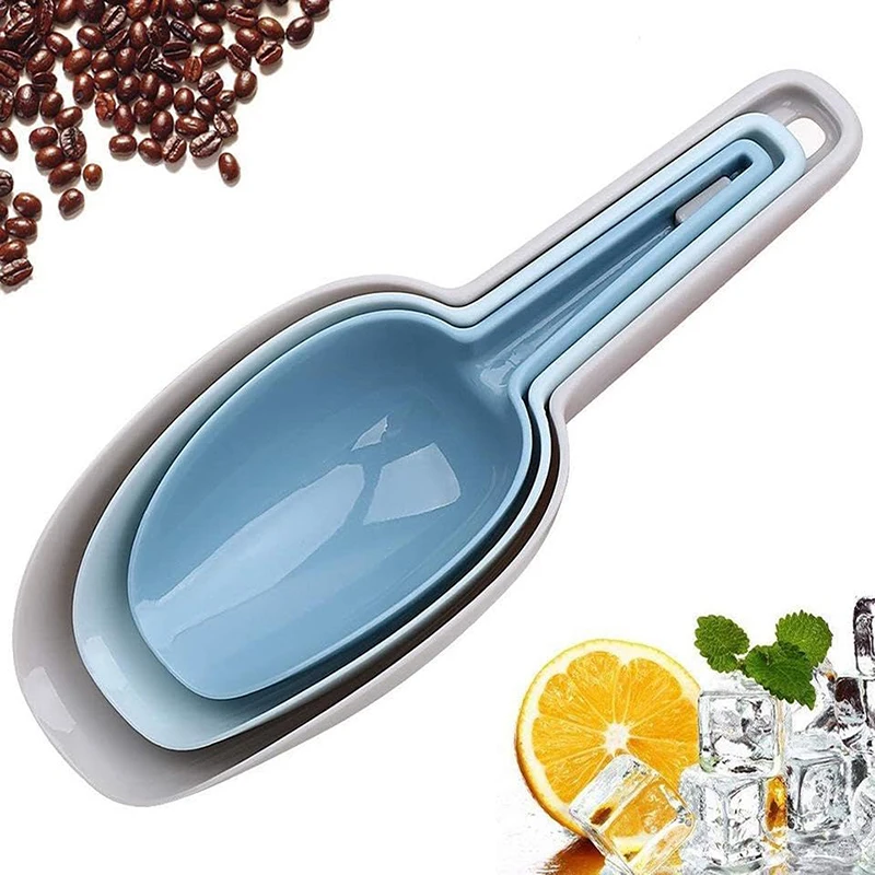 3Pcs Kunststoff Eis Schaufel Set Süßigkeiten Dessert Getreide Mehl Mess Scoop Eis Scoop Pet Food Scoops Küche Bar Gadgets zubehör