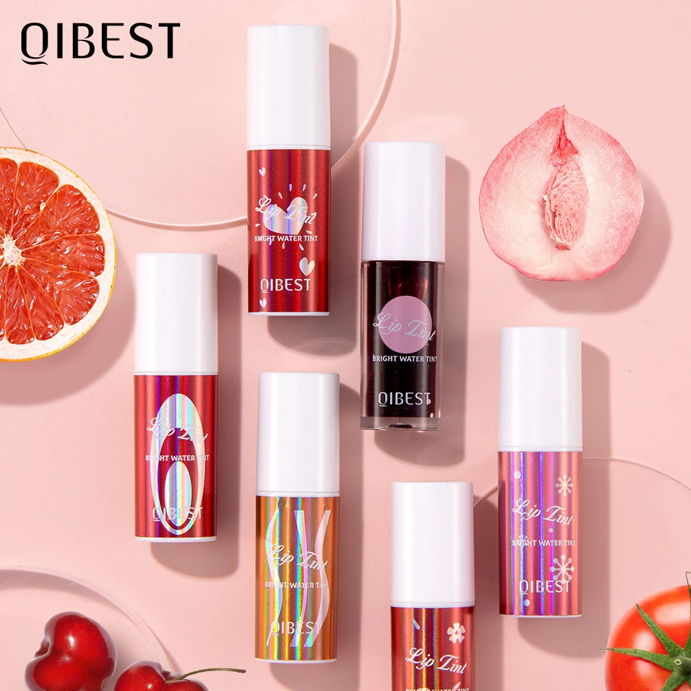 QIBEST Lip Stain Lasting Dual-Use Natural Effect Lips Eyes Cheek Liquid Lipstick Lip Tint For Beauty Women Lips Cosmetics
