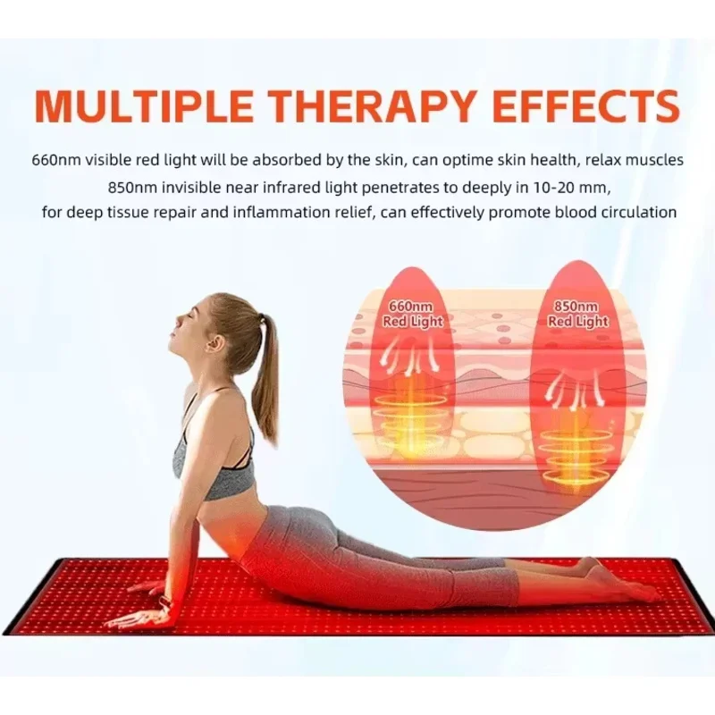 660 nm 850 nm LED-Therapie-Yogamatte für den ganzen Körper in der Nähe von Infrarot-Entspannungsmatten für die Gesundheit zu Hause, große Yoga-Ausrüstung