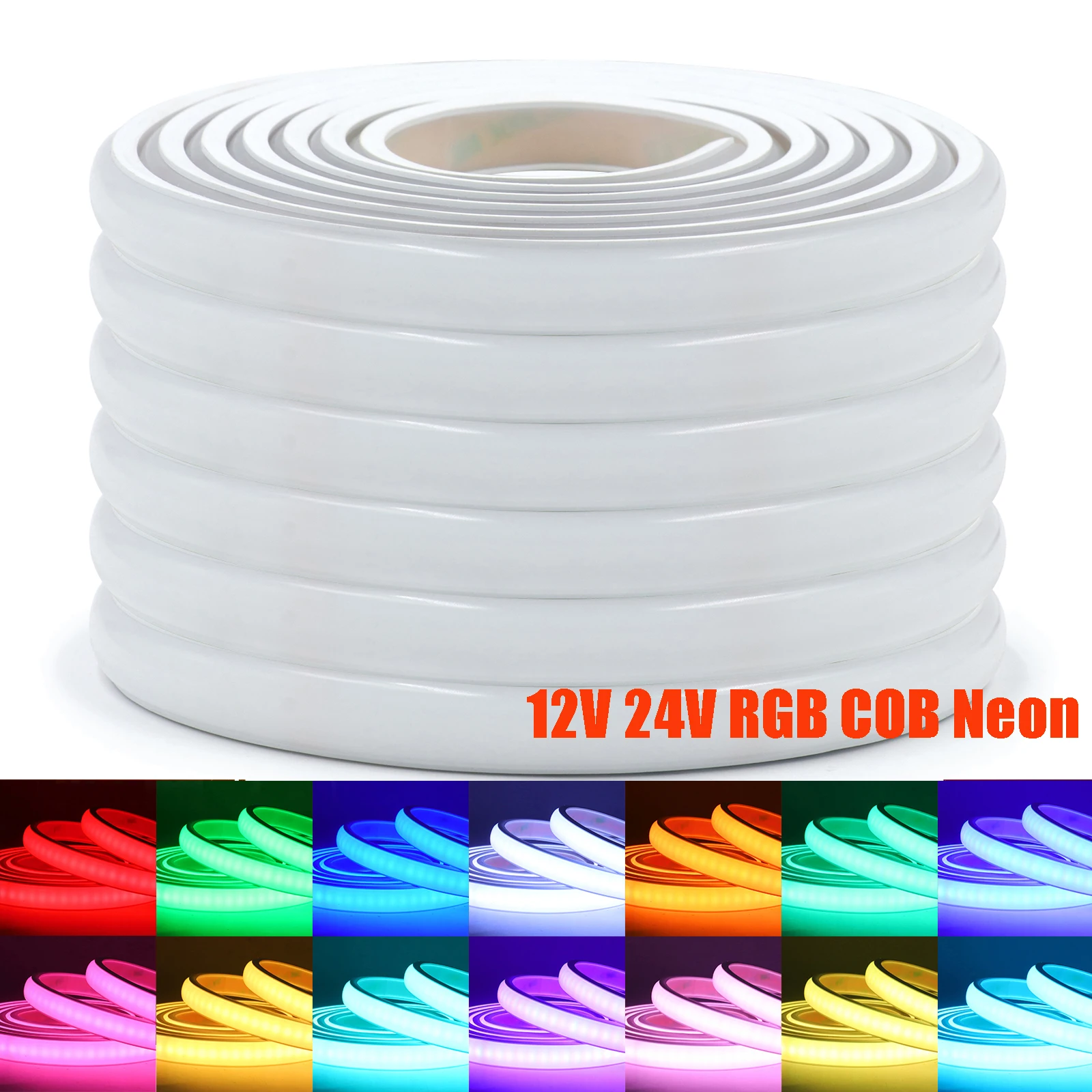 RGB COB Neonlicht 12V 24V 576LEDs/M Wasserdichtes LED-Streifenband Band Flexibles Silikonschlauch-Lichtschlauch für Heimdekoration