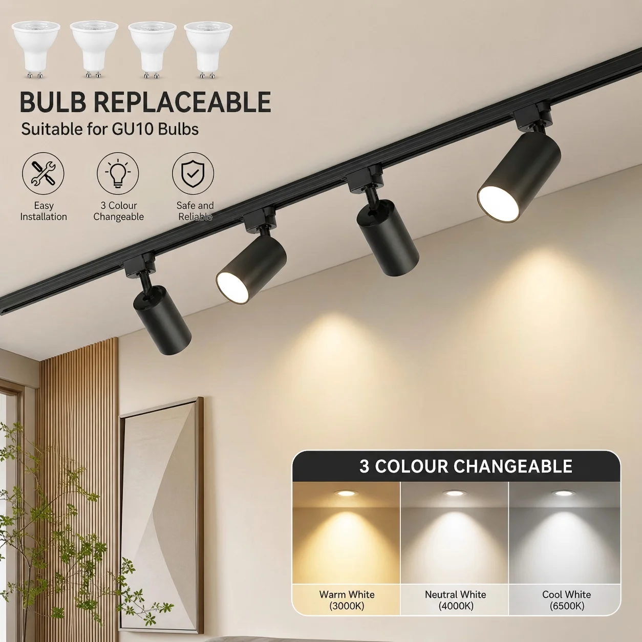  110V 220V LED-Tracklight GU10 Deckenstrahler-Set LED-Deckenleuchte für Wohnzimmer Küche Linienbeleuchtung Schienensysteme Spotlight