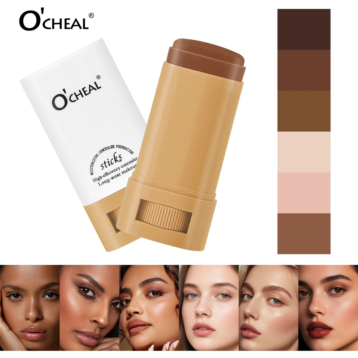 O'cheal Face Foundation Sticks Feuchtigkeitsspendender Concealer Contouring Cream Matte Bronzer Face Brighten Makeup Beauty Cosmetic