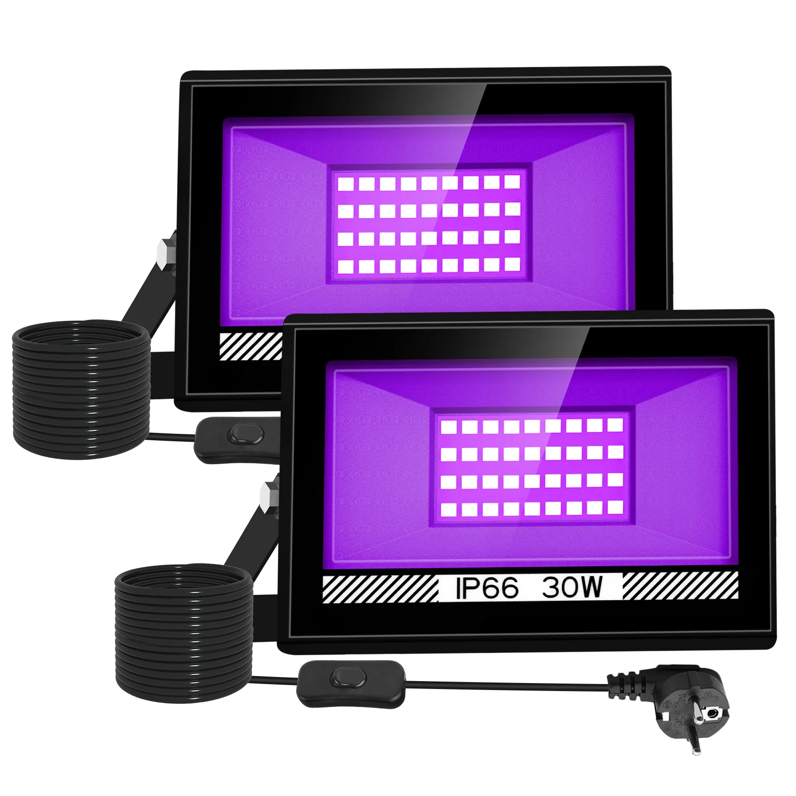30w eu/uk/us Stecker UV LED Flutlicht Indoor Outdoor Flutlicht 400-405nm ultraviolett fluor zierende Bühnen lampe Party Scheinwerfer