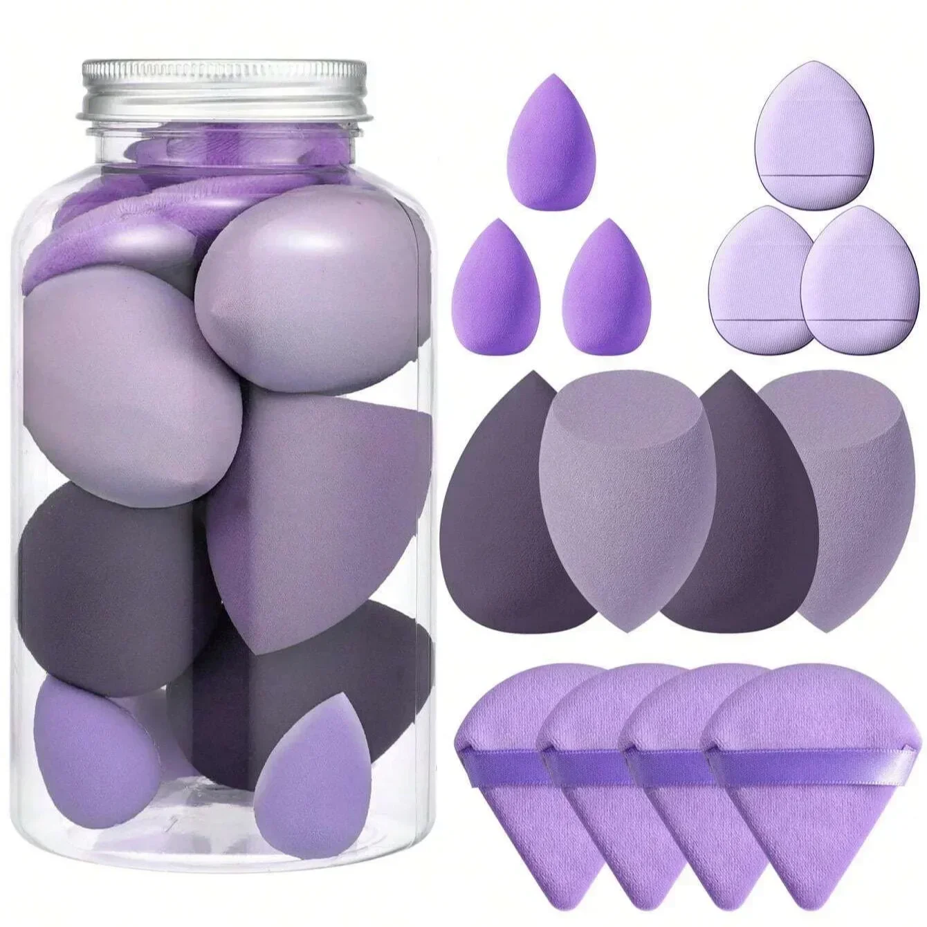 12/14 Stück Make-up-Schwamm Beauty Egg Kosmetik-Puderquaste Foundation-Schwämme Puderquasten Damen Make-up-Tools Make-up-Zubehör