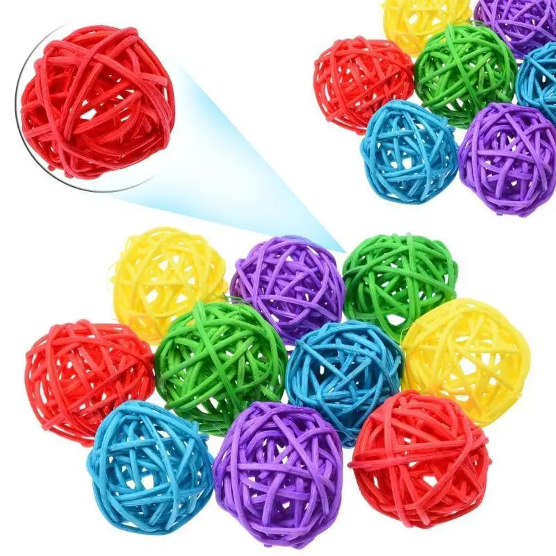 10 stücke Primäre Farbe Sepak Takraw Papagei Kauen Spielzeug Ball Haustier Vogel Fuß/fuß Kratzen/fuß Spielzeug haustier Kauen Spielzeug Sepak Takraw
