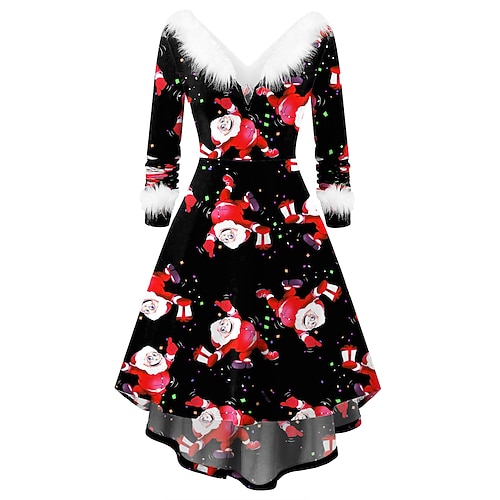 Robe Robe De Noël Fantaisie Costume de père noël père Noël Noël Tenue Quotidienne pour Femmes Adultes Noël Carnaval Mascarade la veille de Noël Soirée Noël Robe
