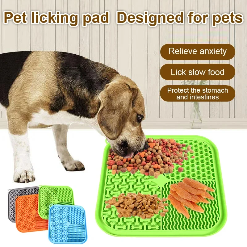 Hunde-Leckmatte, Slow-Food-Matte, Leckmatte mit Saugnapf, Silikon-Leckmatte für langsames Fressen, Haustier-Leckmatte