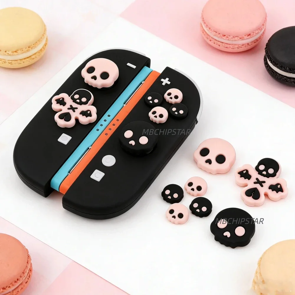 4 Stück Niedliche Weiche Silikon-Kappen Daumengriffe Tastenaufkleber für NS/NS2/Switch Lite Joy Con Schutz Videospiel-Zubehör