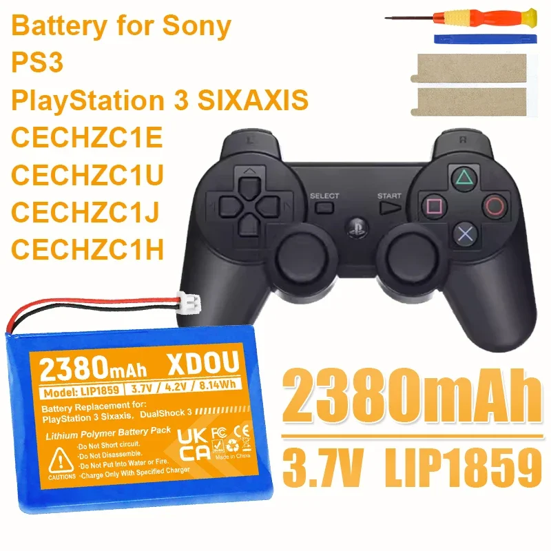 PS3 LIP1472 Ersatzbatterien für Sony LIP1859 PS3 PlayStation3 Wireless Controller 2380 mAh Spielekonsolen-Akku