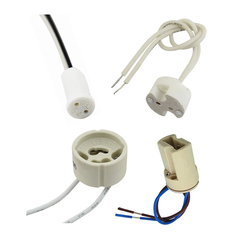 10 Stück/Set G4/G9/Gu10/Mr16 Lampenfassung Keramiksockel mit Silikonkabel für LED- und Halogenlampen