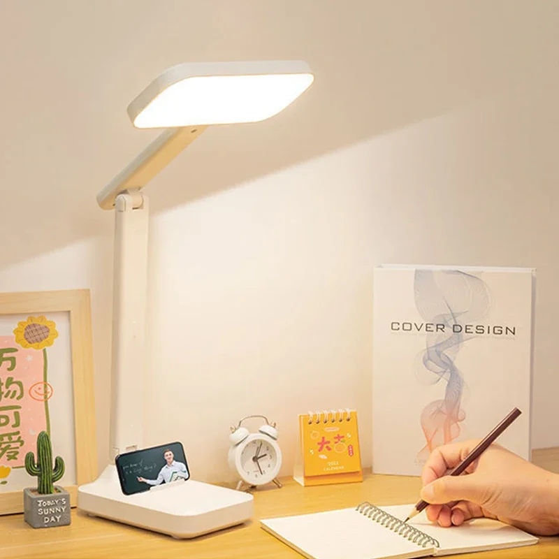 LED-Schreibtischlampe, 3-stufig dimmbar, Touch-Nachtlicht, USB-Augenschutz, faltbar, für Schlafzimmer, Nachttisch, Lesen, wiederaufladbare Schreibtischlampen