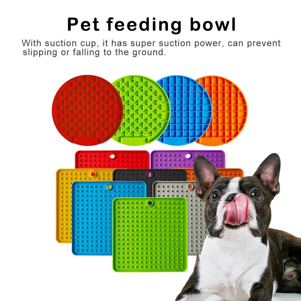 Matte Für Hunde Katzen Slow Food Schalen Silikon Haustiere Fütterung Lecken Pad Pet Langsam Feeder Angst Lebensmittel Container Lickimat für hunde Welpen