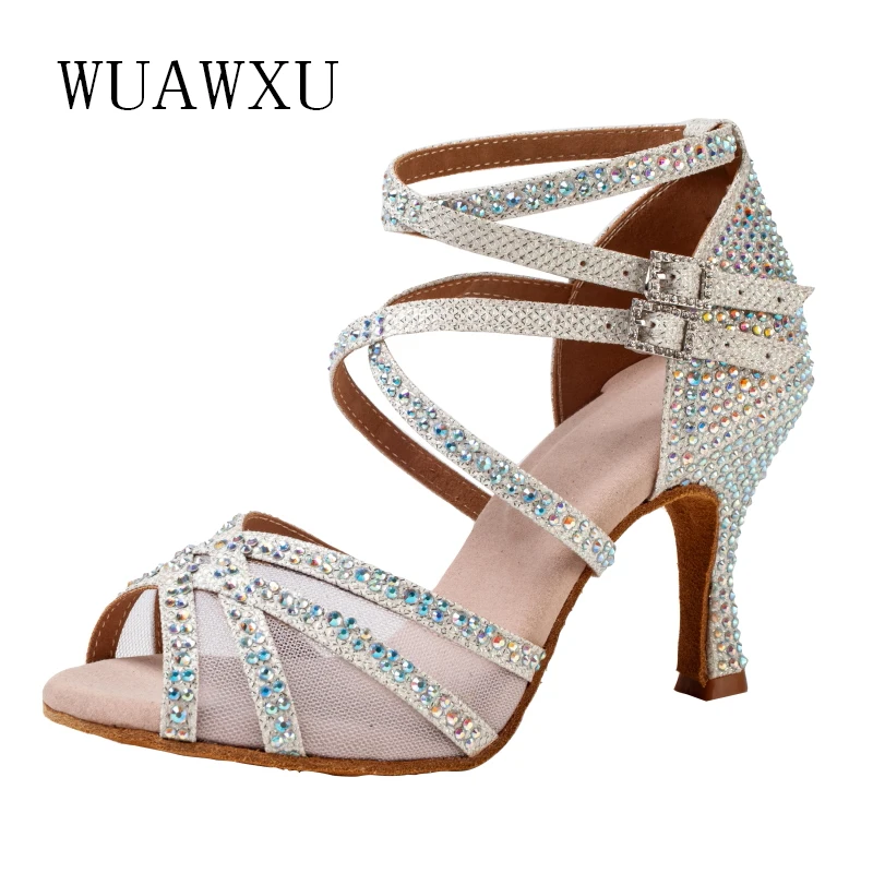 NATASHA Neue Silber Diamant Latin Dance Schuhe Professionelle Tanz Schuhe High Heels Tanz Schuhe frauen Tanz Schuhe Tanz Schuhe 10c