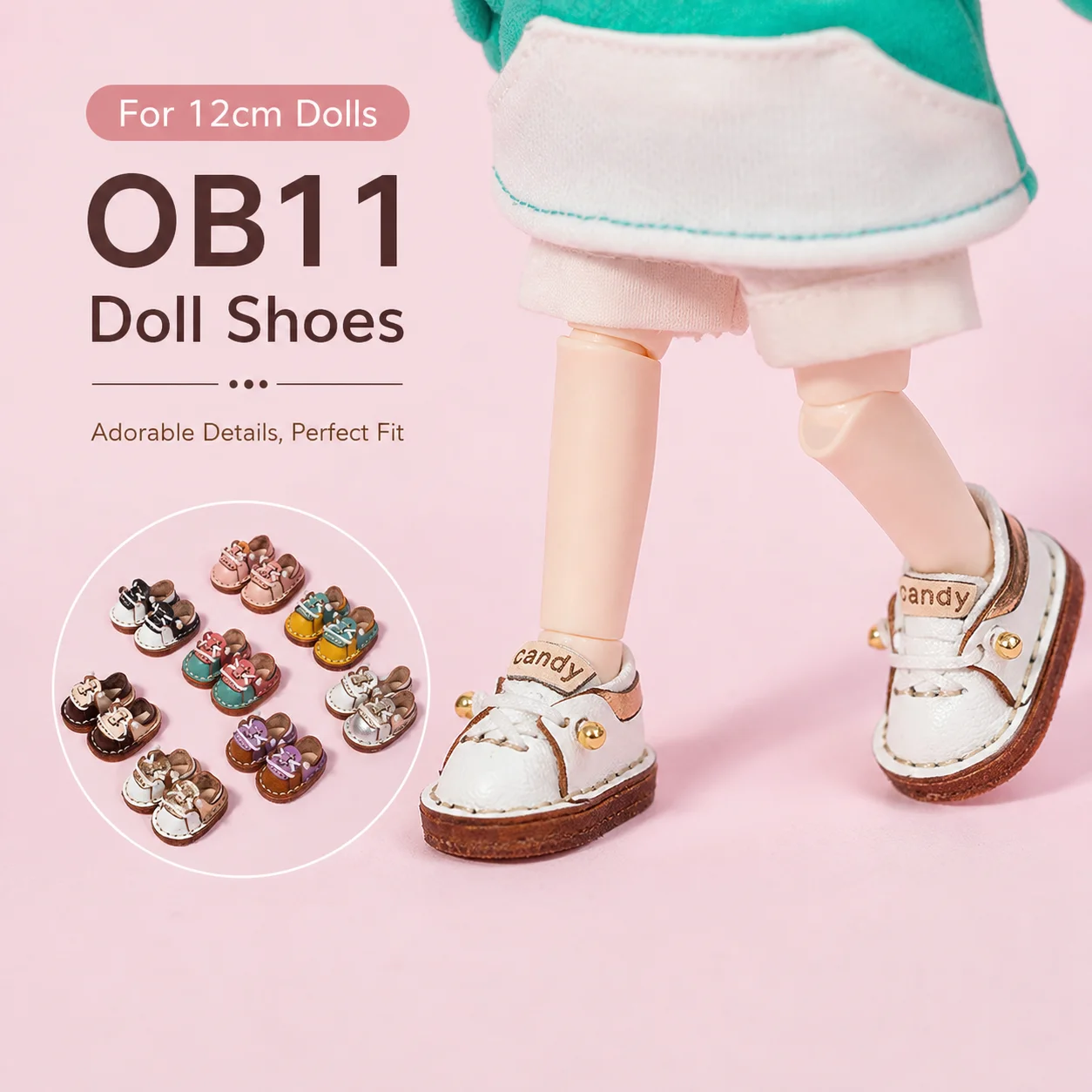 OB11 Babyschuhe Zubehör OB11 Babykleidung Mechanische Schuhe Lederschuhe Regenbogenschuhe P9 Einfache 1/12 BJD Babyschuhe