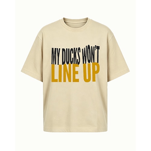 Meine Enten wollen sich nicht aufstellen – Lässiges Kurzarm-T-Shirt aus Baumwolle mit Rundhalsausschnitt und Textprint