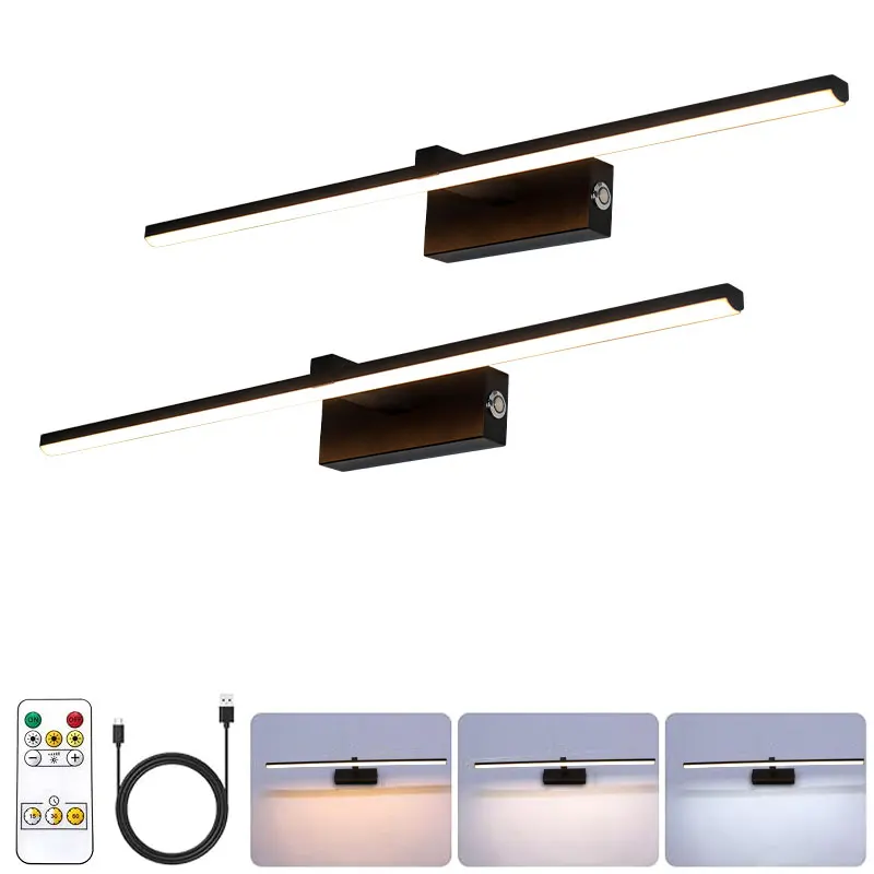 Wiederaufladbare LED-Bilderleuchten mit 5200mAh Akku, Touch-Schalter, Dimmbar, USB Typ-C, 3CCT Wandlampen mit Fernbedienung