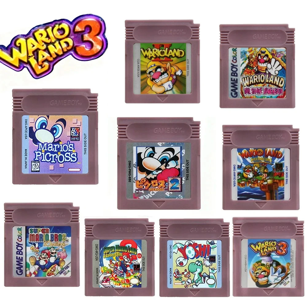 ∵High Quality GBC Video Game Cards Cartridge Console 16 Bit Game Card Wario Land Donkey Kong Country Wario Land 2 Yoshi Island