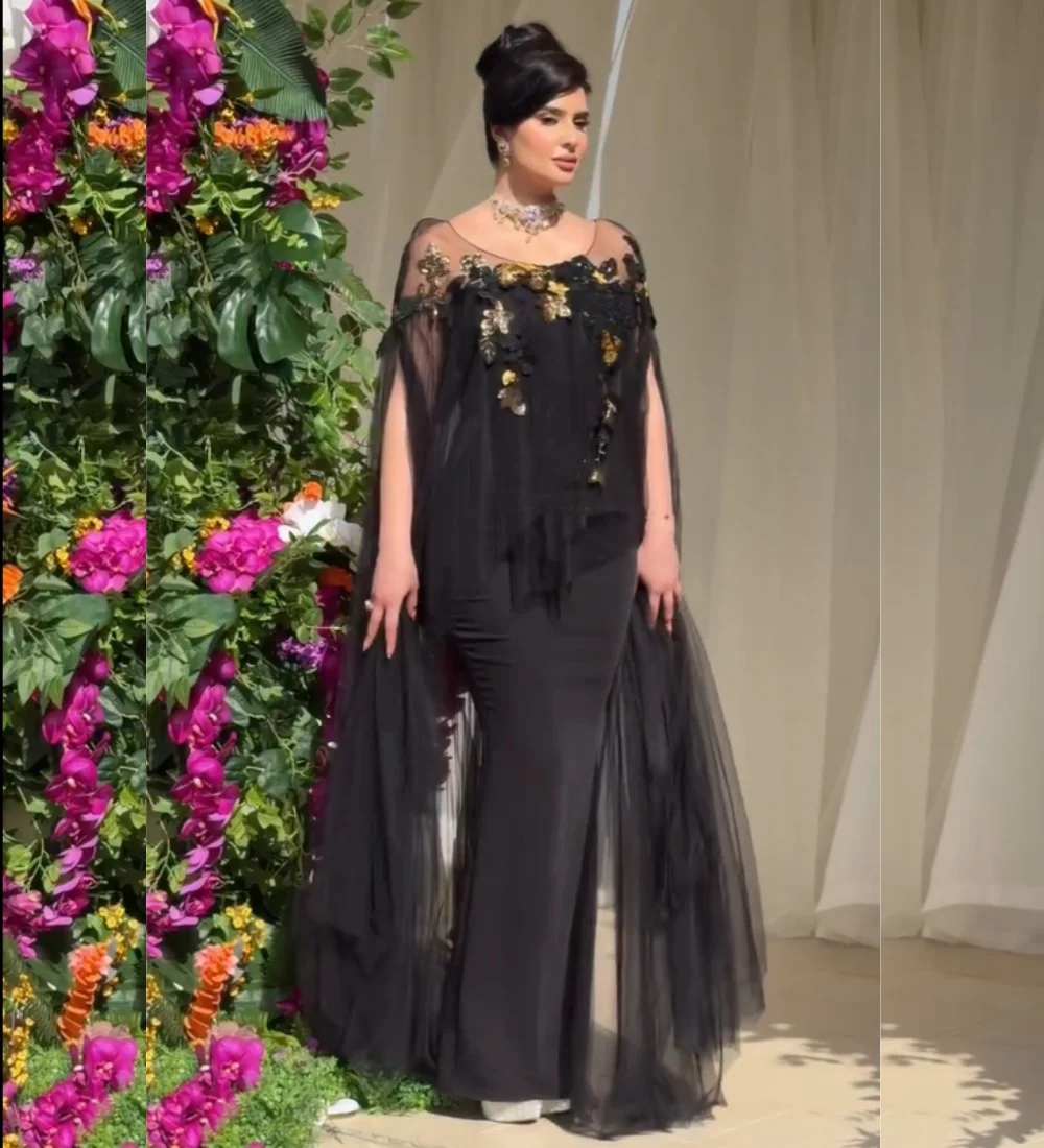 Customized High Quality Jersey Pleat Sequined Pattern Trumpet Scoop Neck Long Bespoke Occasion Party Dresses Fashion