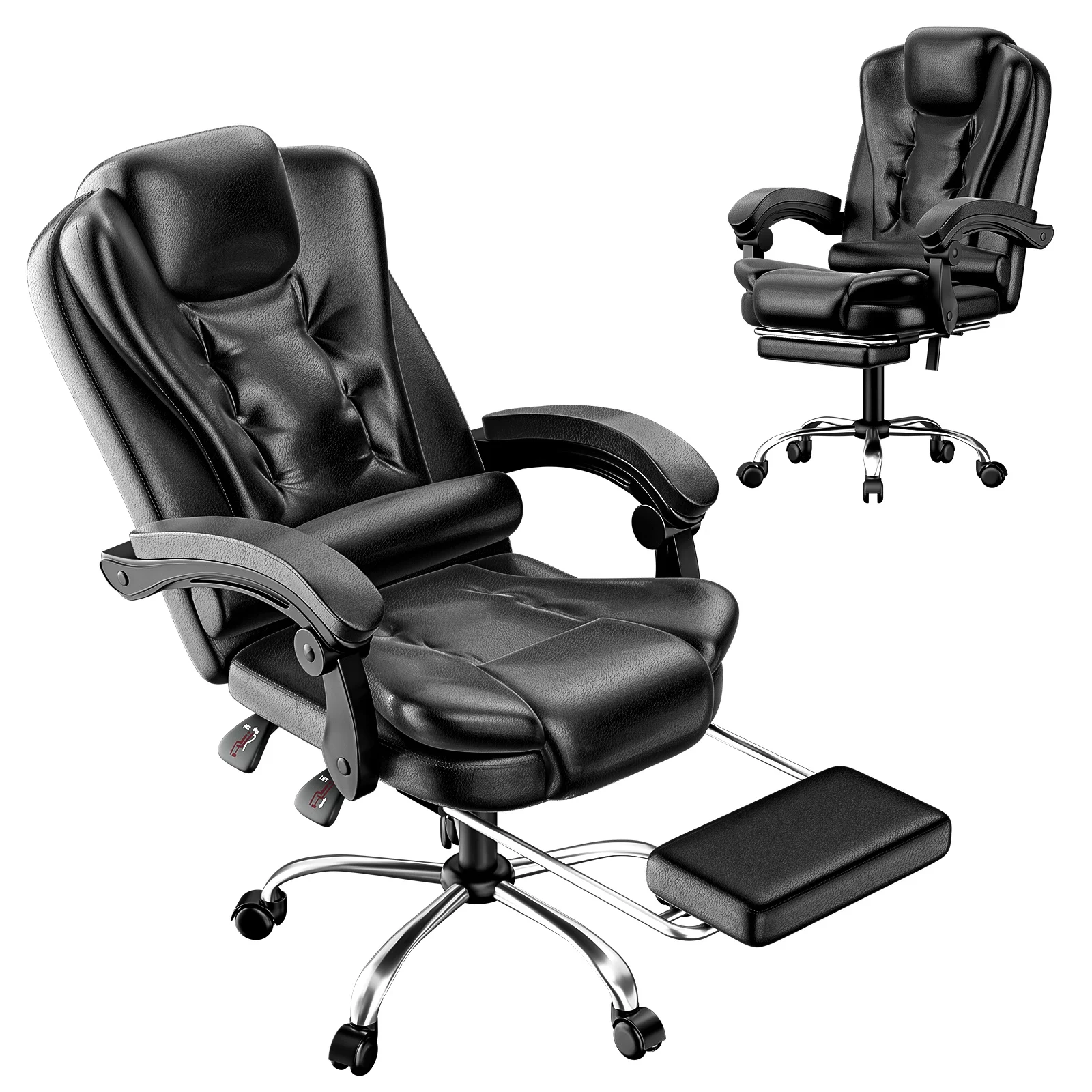 GartistGo Executive Office Chair with Footrest High Back Desk Chair Ergonomic Recliner Computer Chair Gaming Chair with Tilt Function Heavy Duty for Home Office Working