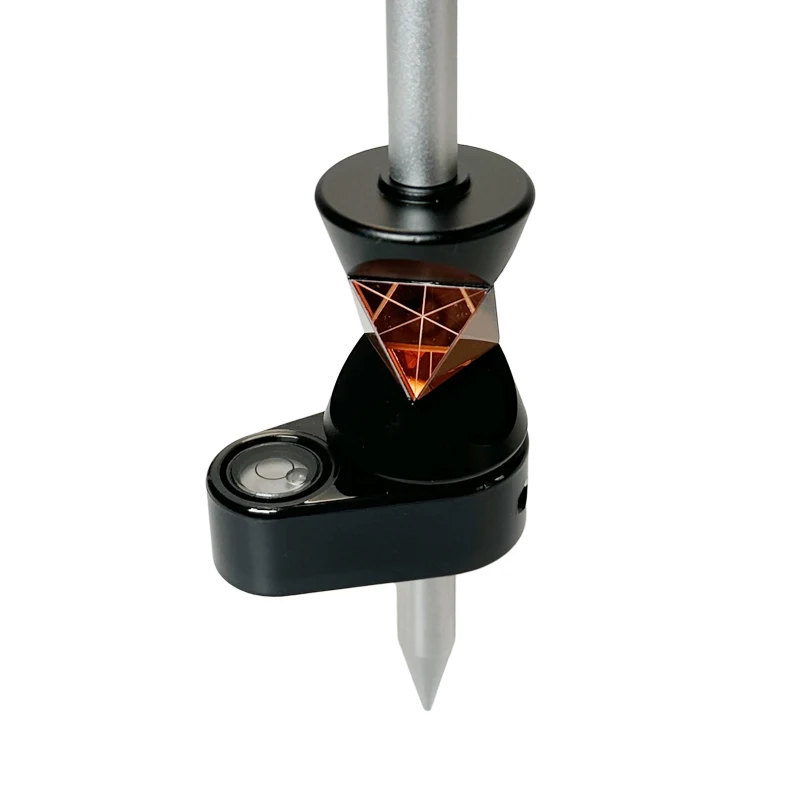 New Mini 360 Degree Prism for Leica Total Station Replace GRZ101 Mini Prism Survey + 4 Poles With Soft Bag + A Bubble