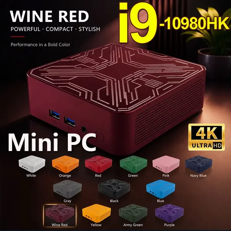 Mini PC Intel Core I9 10980HK Windows 11 Small Pocket Cmputer 16GB RAM 1/2TB SSD WIFI6 BT5.2 4K Desktop PC Gaming Computer