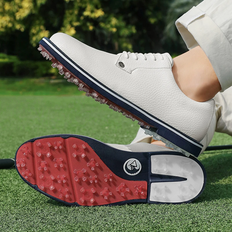 Neue Herren-Golfschuhe, wasserdicht, Mikrofaser, Anti-Kollisions-Zehenkappe, Outdoor-Wettkampf-Sportschuhe, Größe 40–47
