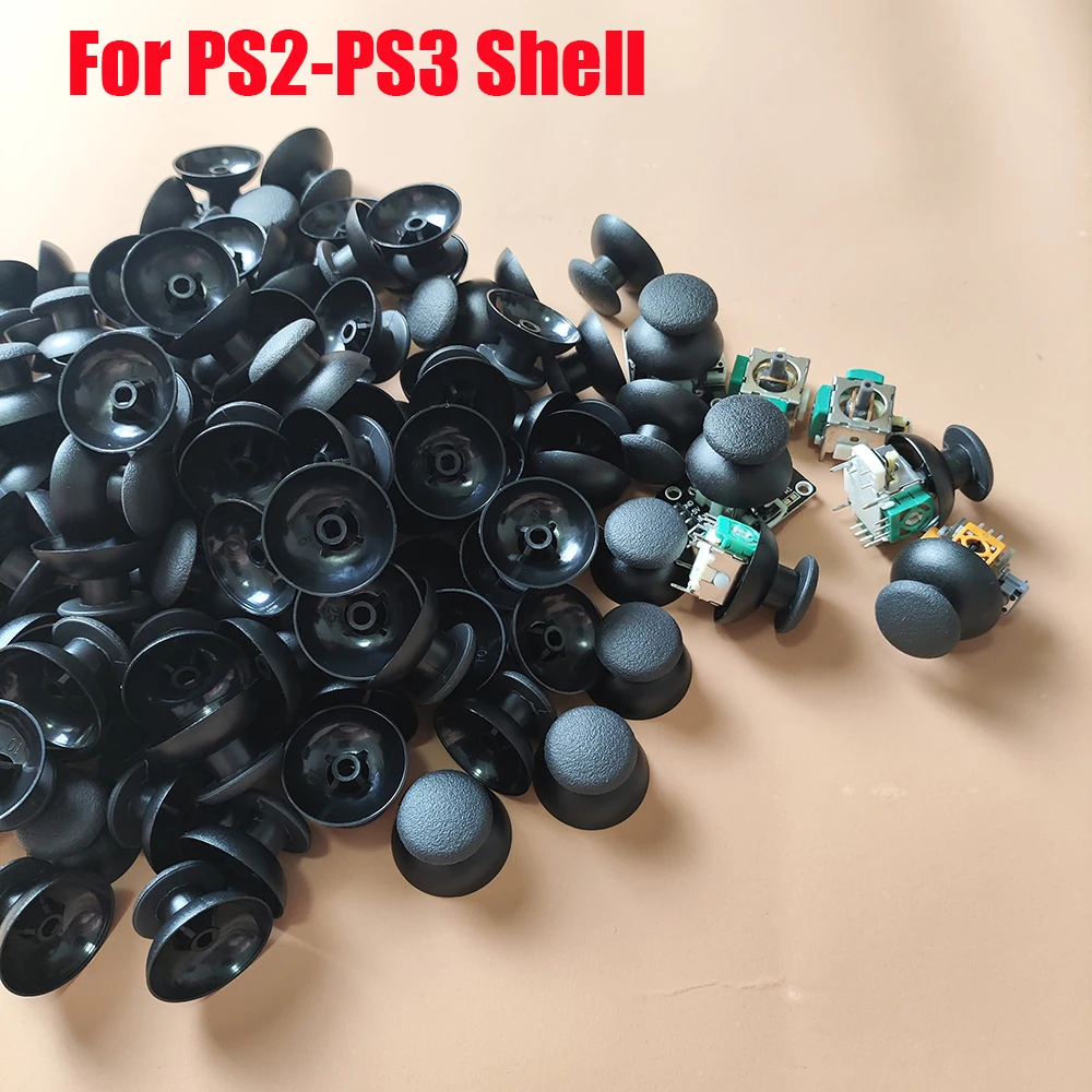 50 stücke Analog Abdeckung 3D Shell Thumb-Stick Joystick Thumbstick Pilz Kappe Für Sony PlayStation 3 PS2 PS3 Controller