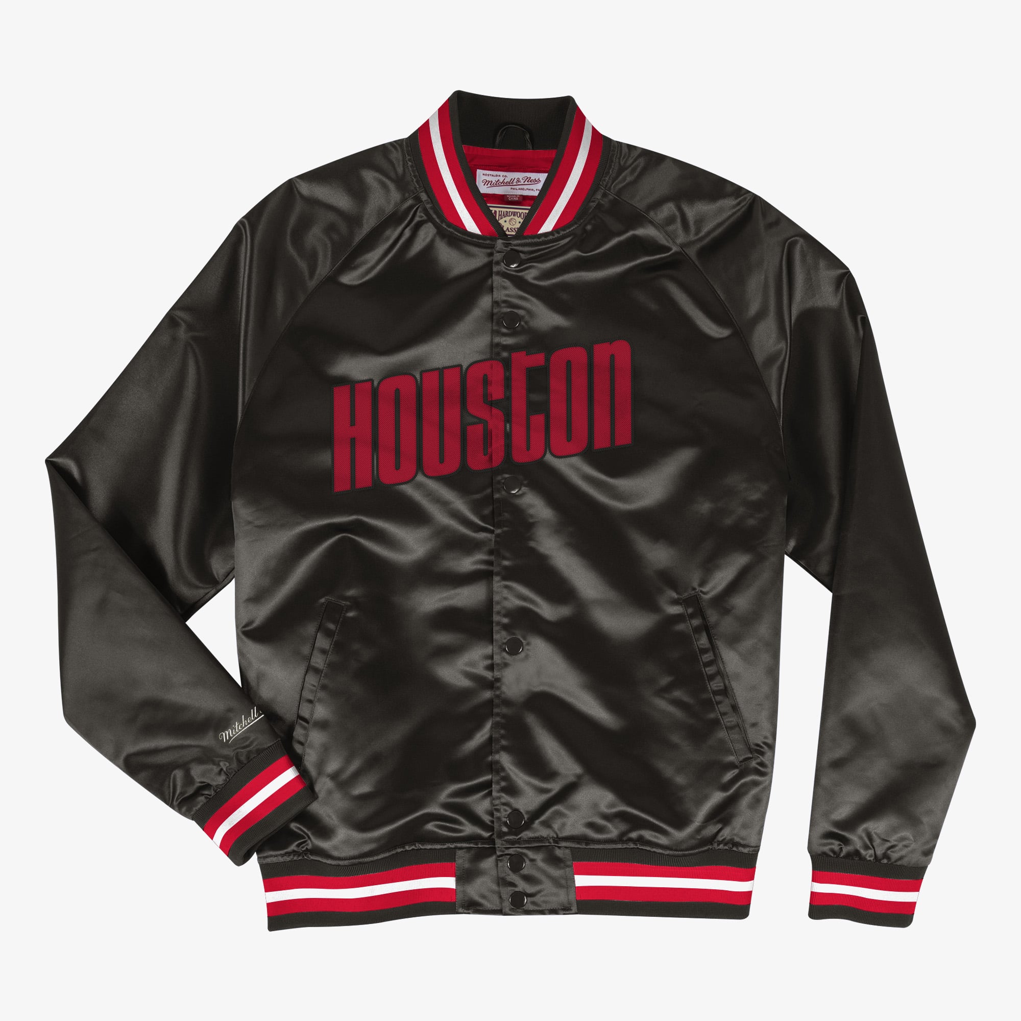 Houston Rockets Mitchell & Ness Leichte Satinjacke – Schwarz – Herren