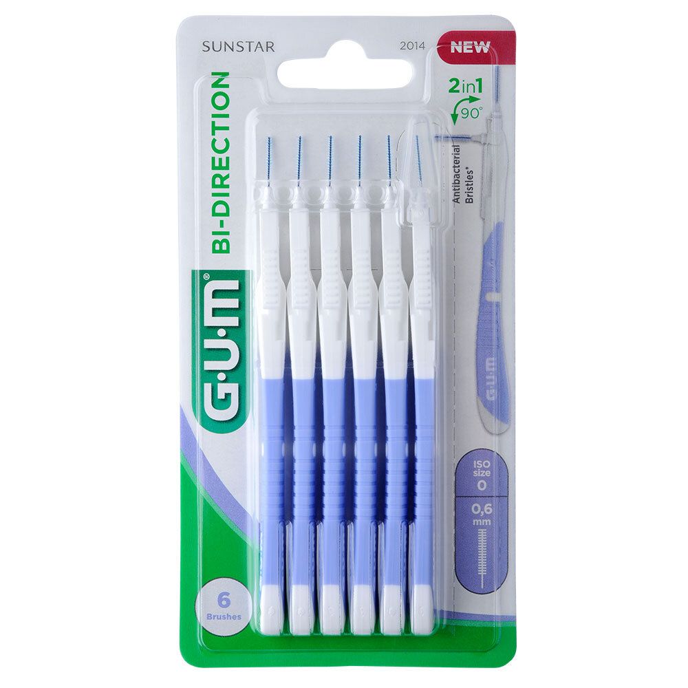 GUM BI-DIRECTION ISO 0 0,6 MM 6 PEZZI pz Spazzolino da denti