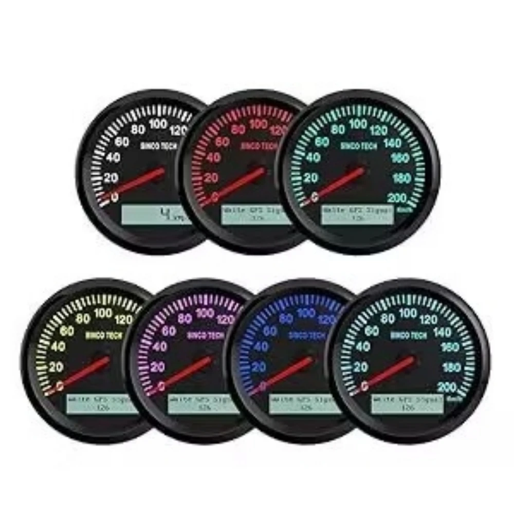 GPS Speedometers with Odometer Trip Compass 85MM 7 Color Backlight Adjustable Waterproof for Boat Car Motorcycle with 12V 24V
