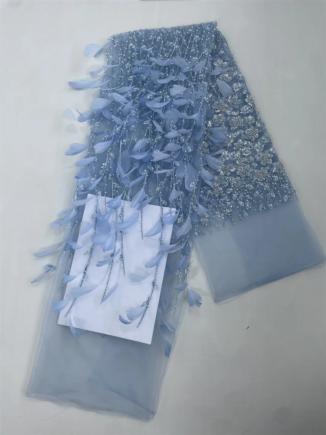 2026 African 3D Feather Lace Fabric High Quality Embroidery French Beads Sequins Lace Fabric For Nigerian Wedding Party Dresses