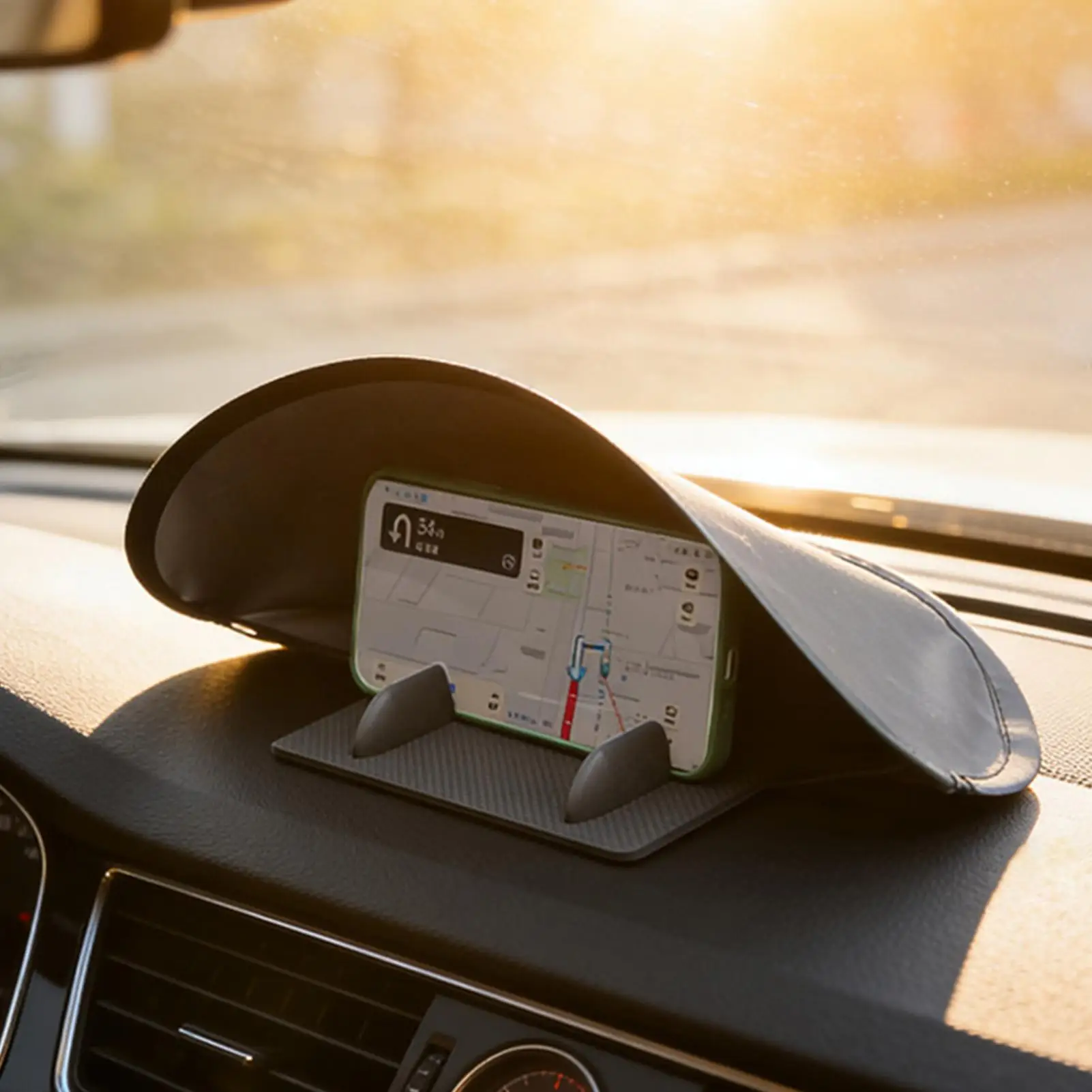 Car Smartphone Sunshade Anti-Glare Foldable Cover Car Smartphone Sun Shield for Automotive SUV Dashboard Driving Navigation