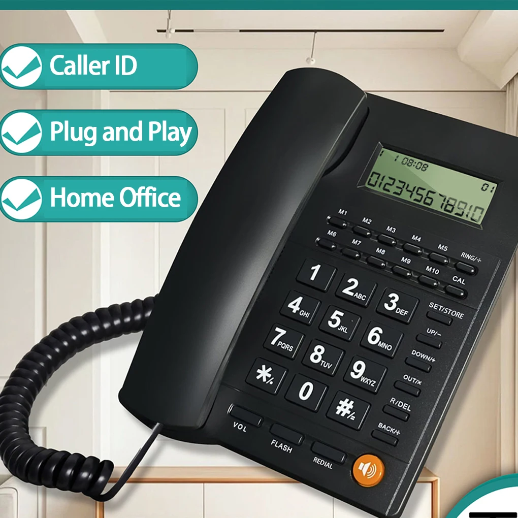 New Landline Telephone Desktop Telephone Fixed Telephone Caller Telephone Front Desk Home Office with Call Display Telephon