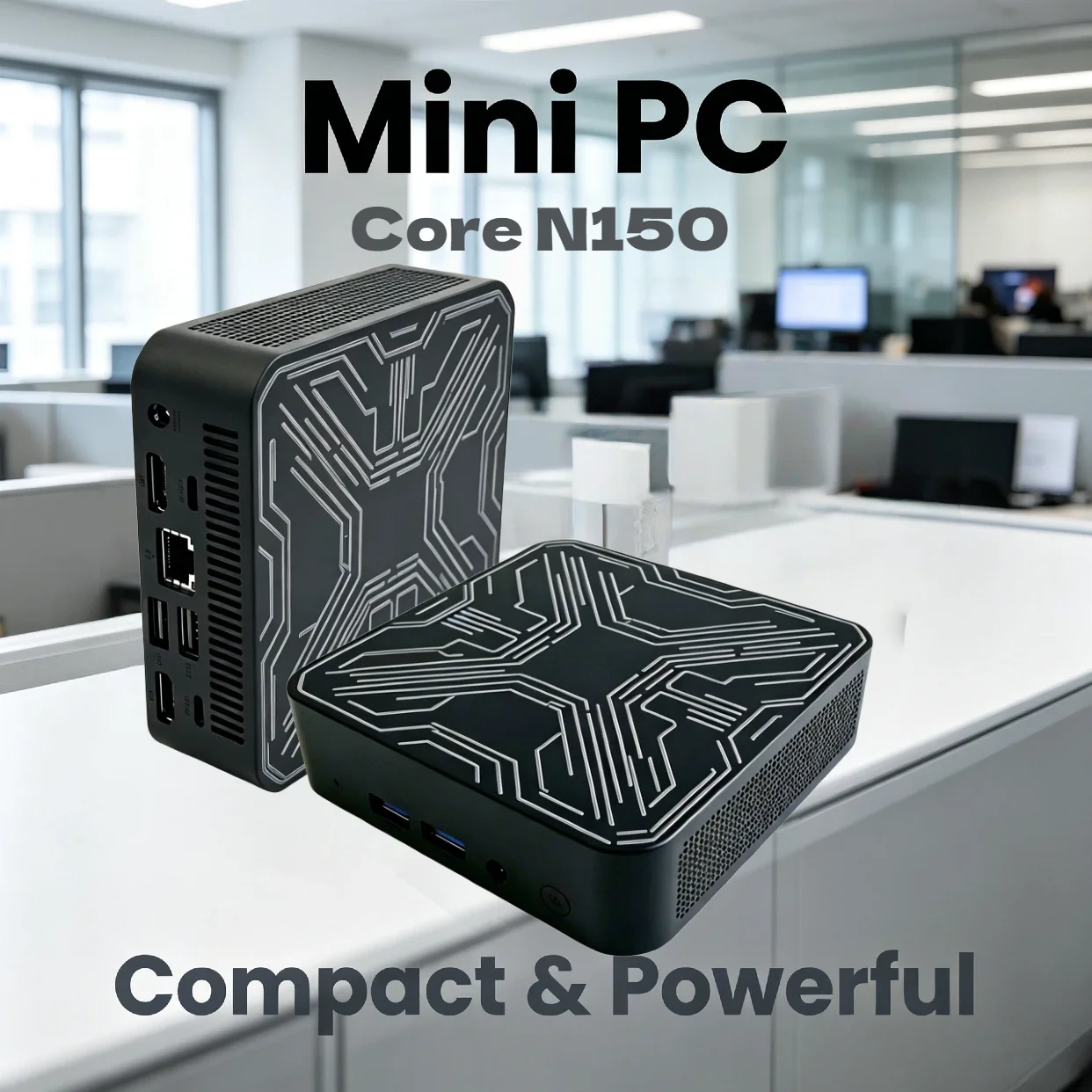 New Mini PC Portable Intel Core N150 Mini Computer 16GB RAM Gamer 512GB 1TB SSD 1000M Ethernet Gaming PC Desktop