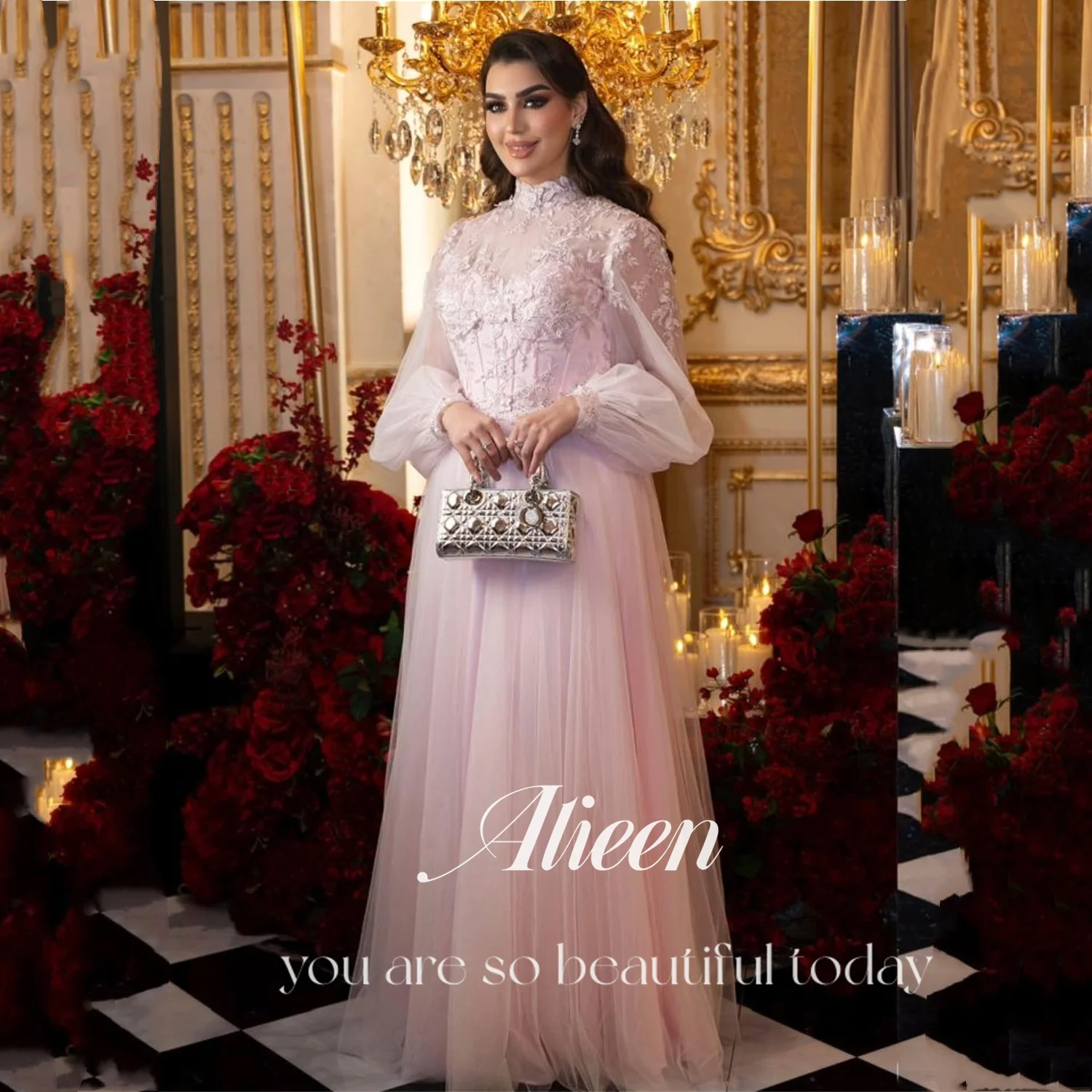 Aileen Women Evening Dress Customized Puff Sleeves Luxurious Women's Evening Dresses for Special Occasions Vestidos De Festa
