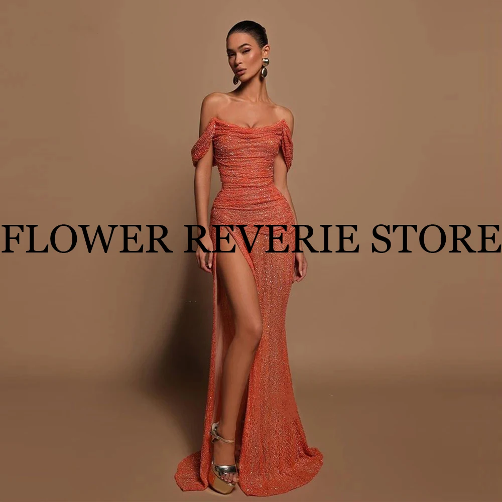 Customized Exquisite Classic Retro Sequin Pleat Ruched Column Off-the-shoulder Long Dresses Cocktail Dresses Sexy Sparkle
