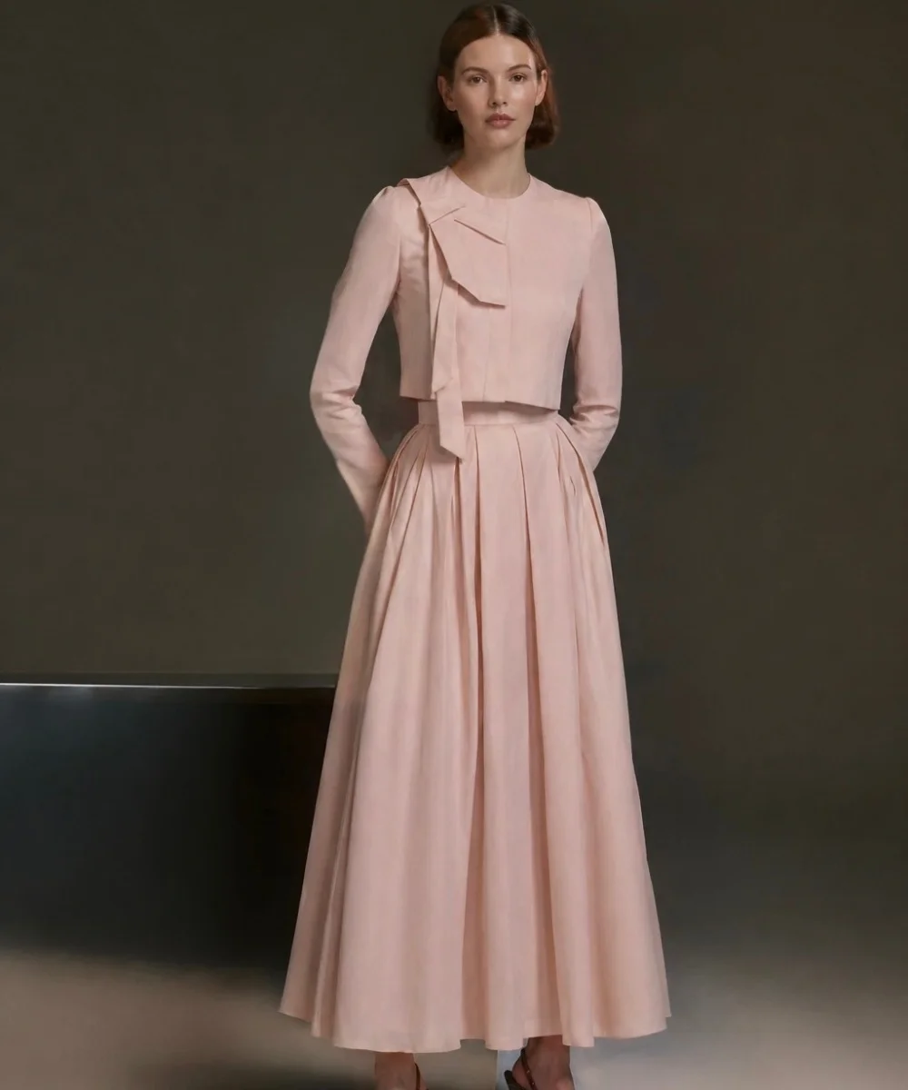 Customized Sexy Jersey Pleat Sequined Flower A-line Scoop Neck Midi Bespoke Occasion Evening Dresses Formal