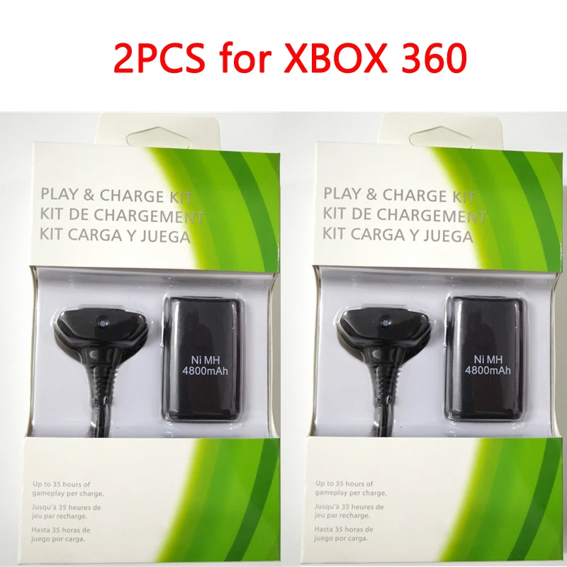 1pc/2pcs Rechargeable Battery Pack for Xbox 360 Controller 4800mah 3.7V Replacement Battery Pack for XBOX360 Wireless Controller