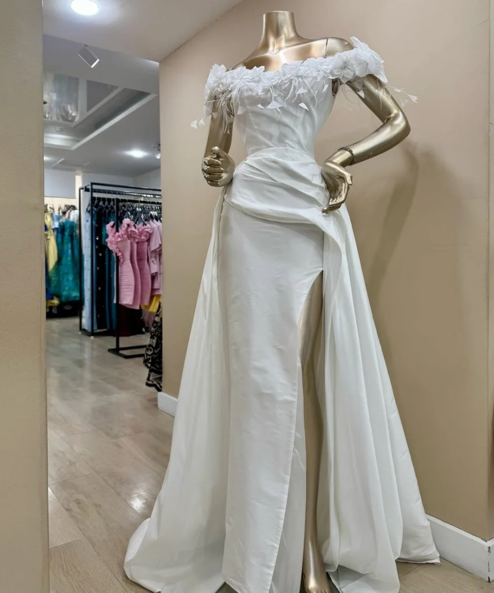 Customized Fashion Flower Mermaid Off-the-shoulder Long Bespoke Occasion Prom Dresses Formal Chinese Style
