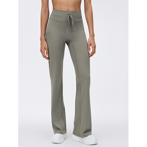 Per donna Pantaloni fitness Pantaloni da Pilates Pantaloni da allenamento Coulisse Gamba larga Senza cuciture Allenamento in Palestra Corsa Fitness Pantaloni Tinta unica Nero Grigio scuro Grigio