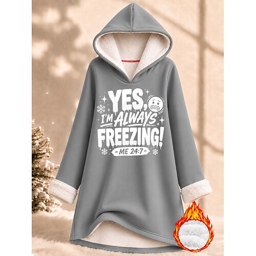 Damen Kapuzenpullover Druck Grafik Tiermotiv Warm Mode Modern Langarm Mit Kapuze Lange Oberteile Lässig Straße Blau Hellrosa Rosa Rote Grau Herbst Winter