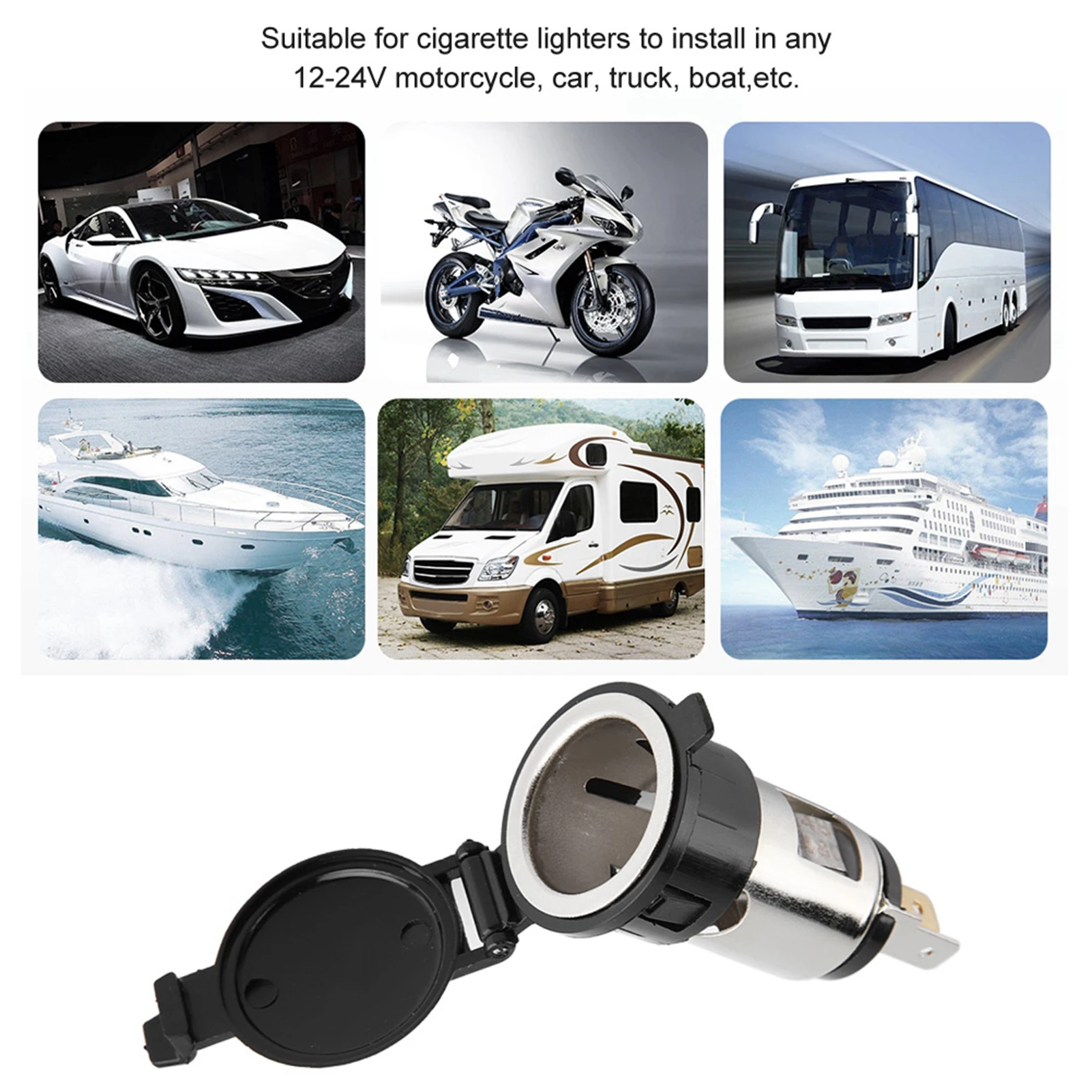 12-24V Zigarettenanzünder-Adapter Stromanschluss Zigarettenanzünder-Buchse für Auto Motorrad Auto-Zigarettenanzünder-Buchse