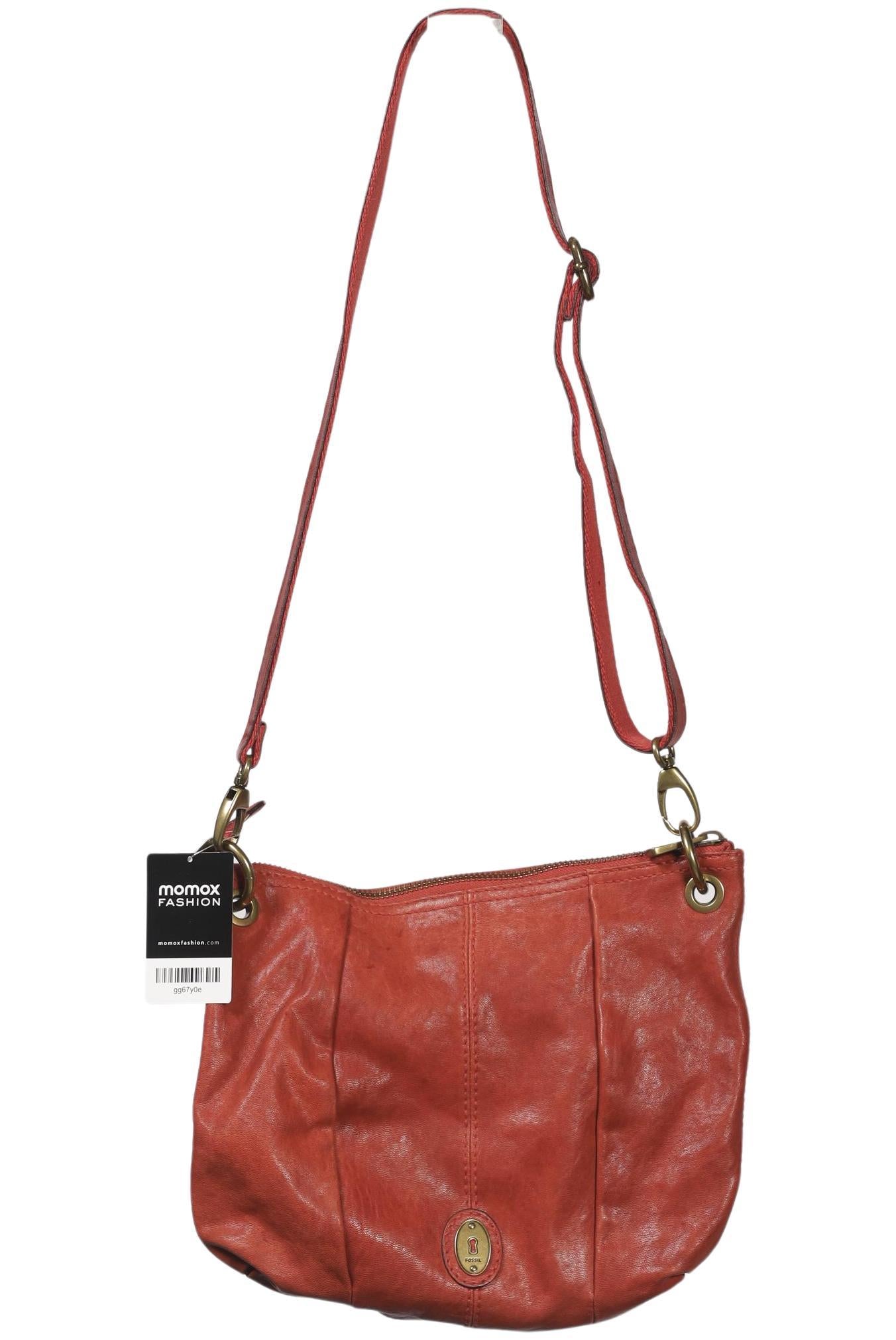 Fossil Damen Handtasche gross Leder, Gr. , Rot, Leder