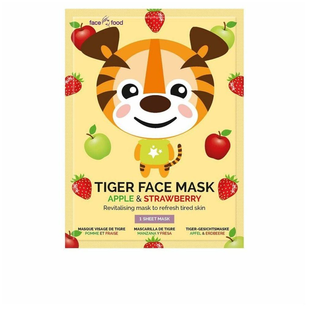 Maschera per il viso in tessuto - Tigre di mela e fragola 0,026 kg