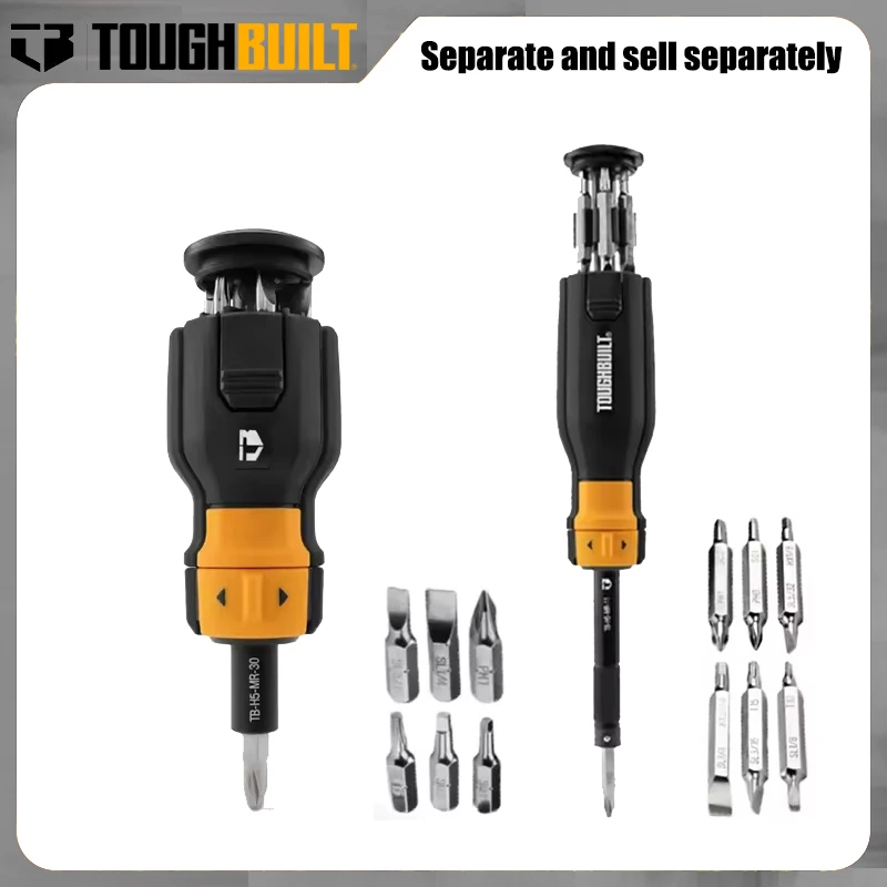 TOUGHBUILT TB-H5-MR-11 / TB-H5-MR-30 Tournevis à cliquet 7/14 embouts, outils à main en acier S2, vendus séparément, outils à main défectueux