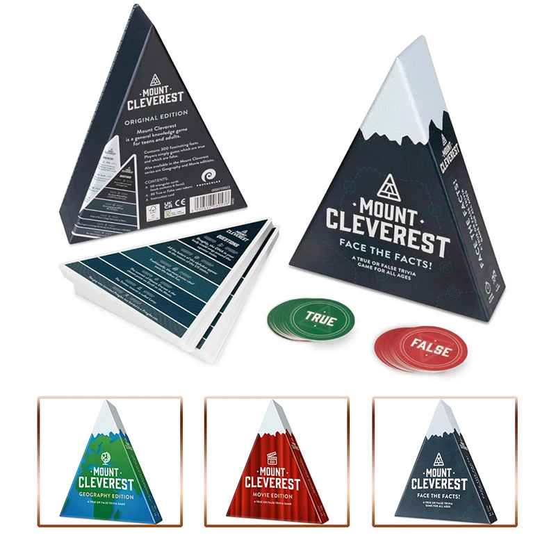 Le jeu de questions-réponses sur les montagnes le plus intelligent, vrai ou faux, jeu amusant pour adultes et enfants, jeu de cartes familial, jeux de voyage, jeux de fête, cadeau pour garçons et filles